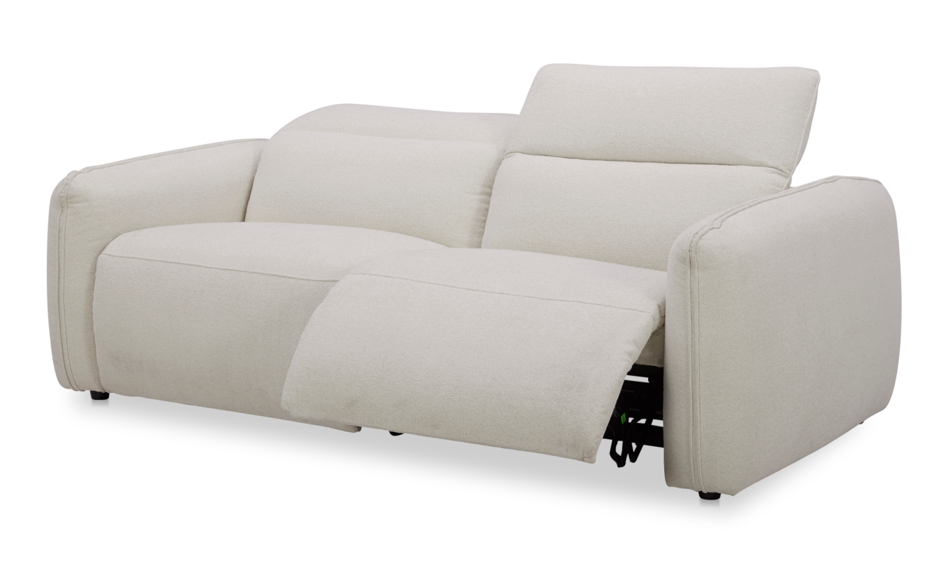Eli Soft Fabric White Power Recliner Sofa