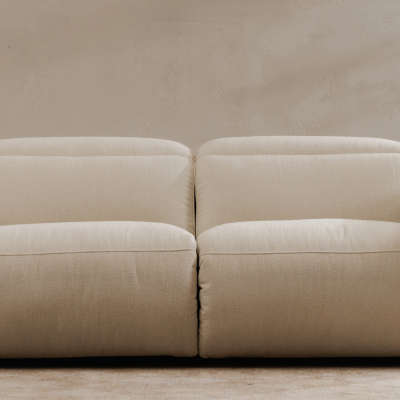 Eli Soft Fabric White Power Recliner Sofa