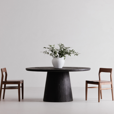 Cember Black Mango Round Dining Table