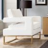 Lake White Performance Fabric & Gold Chair