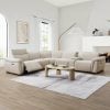 Dayana Electric Recliner Beige Boucle Sectional Sofa