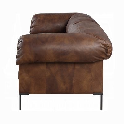 Jaron Top Grain Brown Leather Sofa