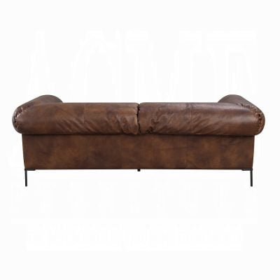 Jaron Top Grain Brown Leather Sofa