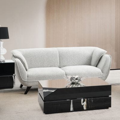 Nayeli Gray Boucle Contemporary Sofa