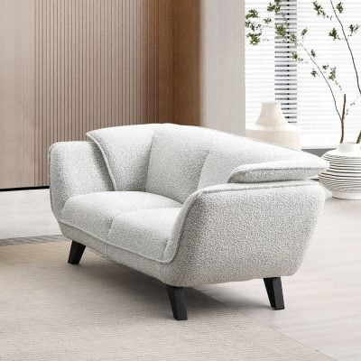 Nayeli Gray Boucle Contemporary Loveseat