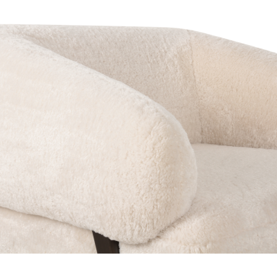 Devlin White Fur Large Lounge Chair