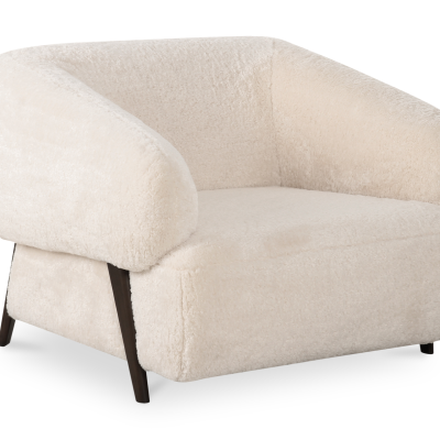 Devlin White Fur Large Lounge Chair