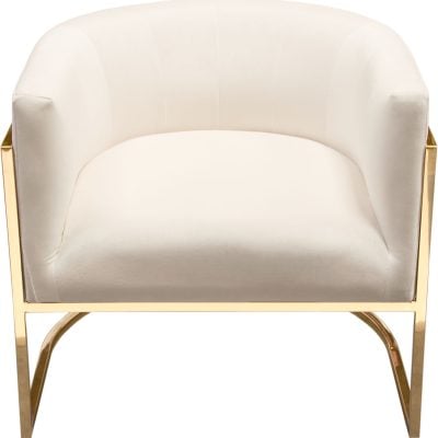 Pandora Cream Velvet & Gold Accent Chair