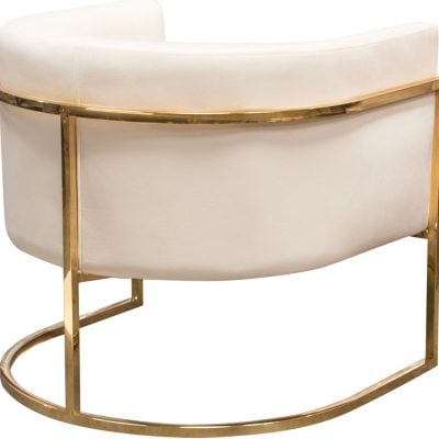 Pandora Cream Velvet & Gold Accent Chair