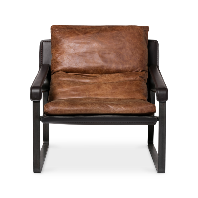 Bram Top Grain Leather Modern Chair