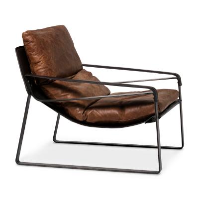 Bram Top Grain Leather Modern Chair