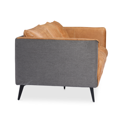 Messina two tone cognac leather sofa