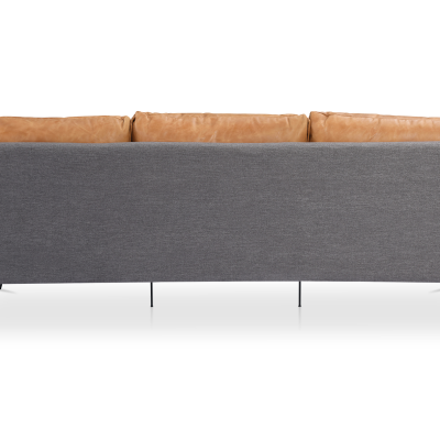 Messina two tone cognac leather sofa