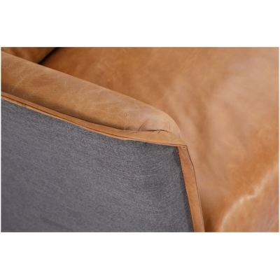 Messina two tone cognac leather sofa