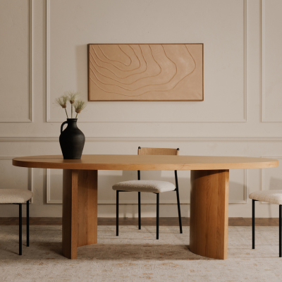 Louise Natural Oak Wood Dining Table