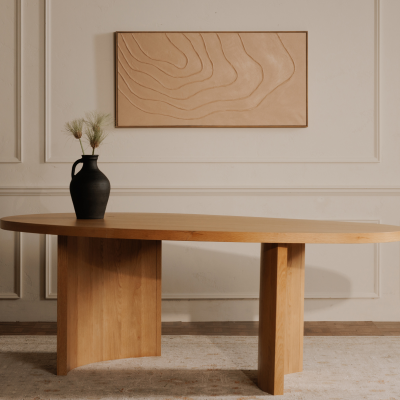 Louise Natural Oak Wood Dining Table