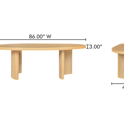Louise Natural Oak Wood Dining Table