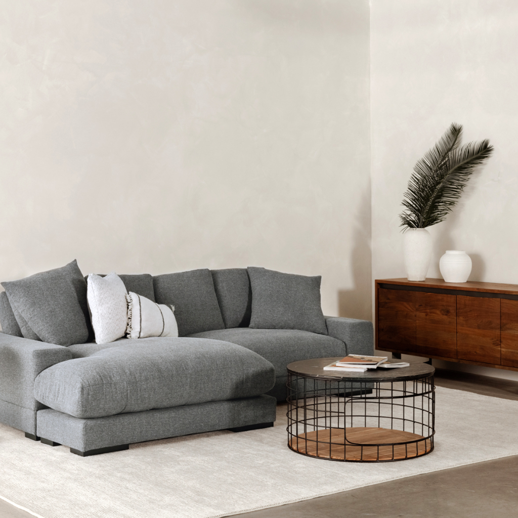 Plunge Gray Deep Plush Sectional Sofa