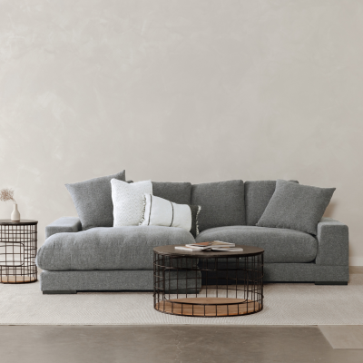 Plunge Gray Deep Plush Sectional Sofa