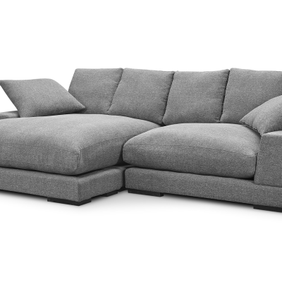 Plunge Gray Deep Plush Sectional Sofa