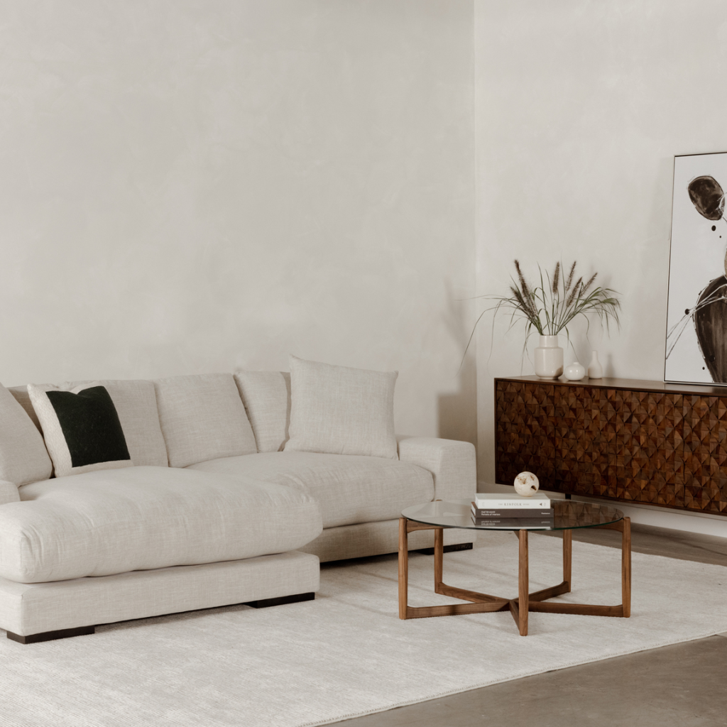 Plunge Sahara Beige Deep Plush Sectional Sofa