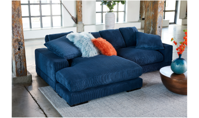 Plunge Blue Deep Plush Sectional Sofa