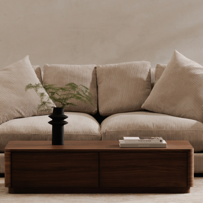 Plunge Beige Deep Plush Sofa