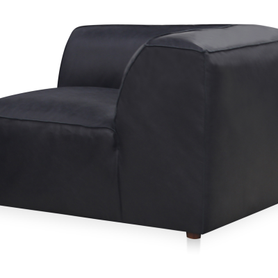 Form Black Top Grain Leather Modular Sectional Sofa