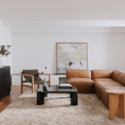 Form Cognac Top Grain Leather Modular Sectional Sofa