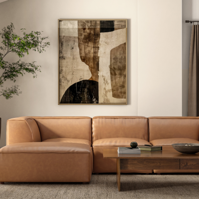 Form Cognac Top Grain Leather Modular Sectional Sofa