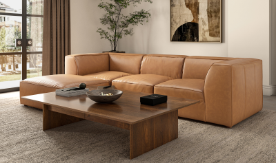 Form Cognac Top Grain Leather Modular Sectional Sofa