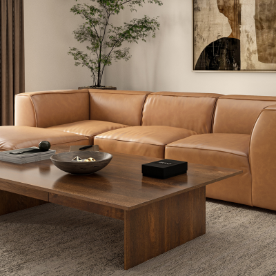 Form Cognac Top Grain Leather Modular Sectional Sofa