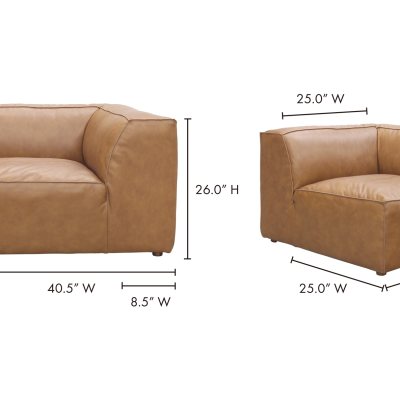 Form Cognac Top Grain Leather Modular Sectional Sofa