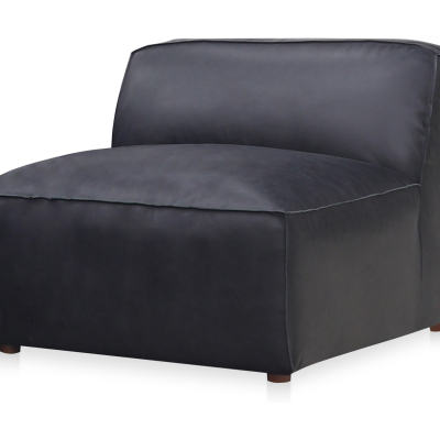 Form Black Top Grain Leather Modular Sectional Sofa