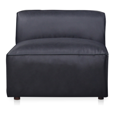 Form Black Top Grain Leather Modular Sectional Sofa