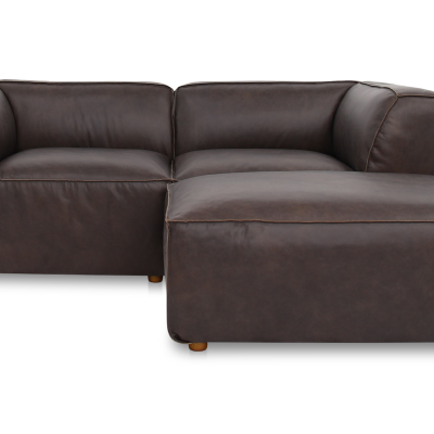 Form Dark Brown Top Grain Leather Modular Sectional Sofa