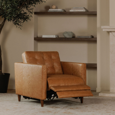 Bridgers Brown Leather Reclining Chair