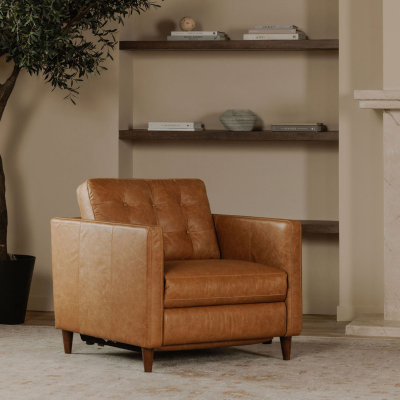 Bridgers Brown Leather Reclining Chair