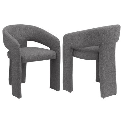 Eudora Gray Boucle Dining Chair ( Set Of 2 )