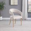 Cream Velvet Chair With Gold Legs
