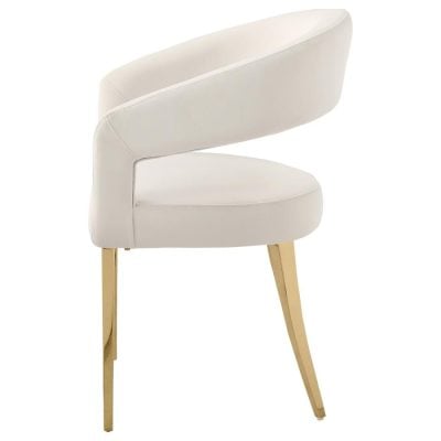 Cream Velvet Chair With Gold Legs