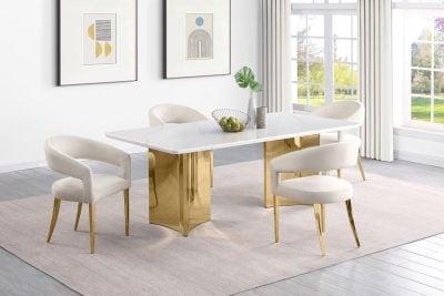 Cream Velvet Chair With Gold Legs