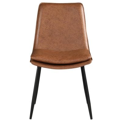 Ortega Brown Leather Dining Chair ( Set of 2 )