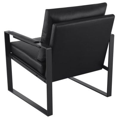 Rosalind Black Leather & Metal Accent Chair