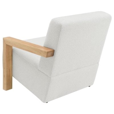 Fitzroy White Boucle & Light Wood Chair