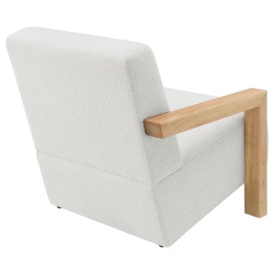 Fitzroy White Boucle & Light Wood Chair
