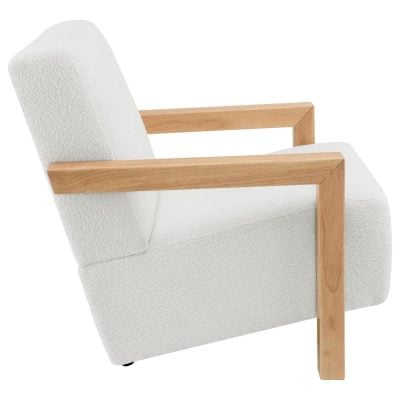 Fitzroy White Boucle & Light Wood Chair