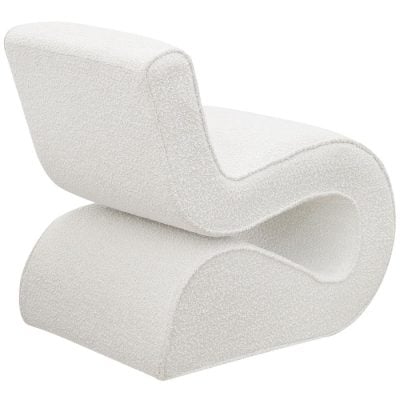 Ronea Modern Curved White Accent Chair