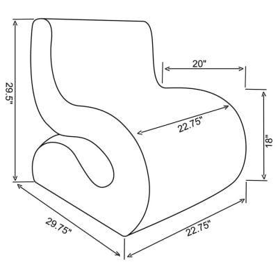 Ronea Modern Curved Black Accent Chair
