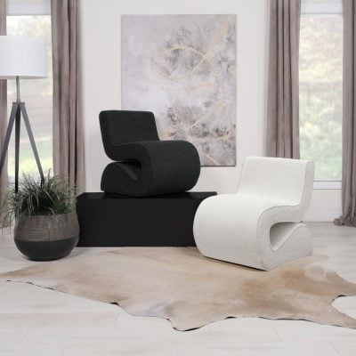 Ronea Modern Curved Black Accent Chair